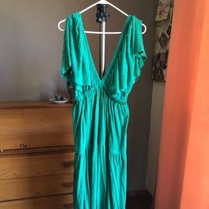 Free people beach sea green maxi